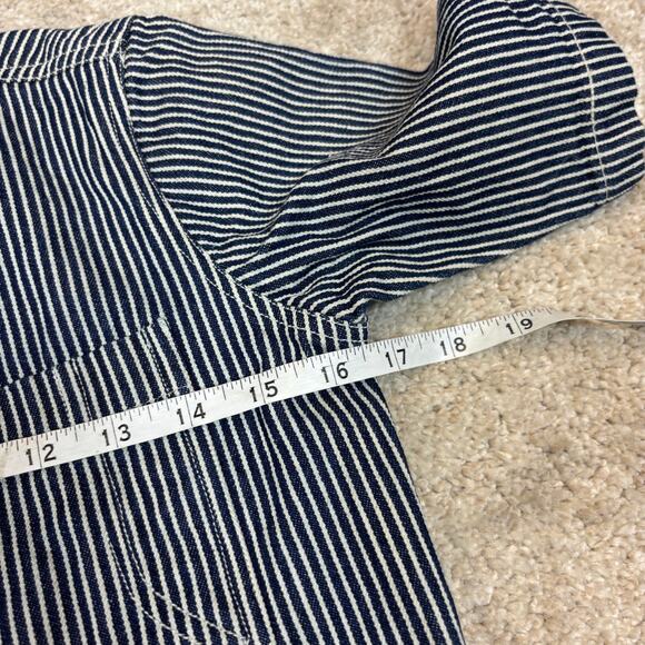 Hey Gang Striped Engineer Short Sleeve Jumpsuit Coveralls Youth Kids 8/9 - Picture 6 of 11